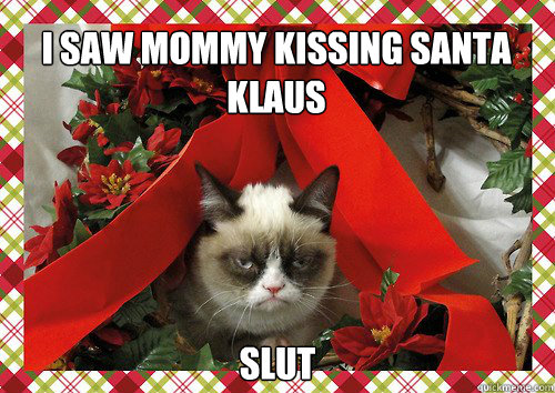 I saw mommy kissing Santa Klaus slut - I saw mommy kissing Santa Klaus slut  A Grumpy Cat Christmas