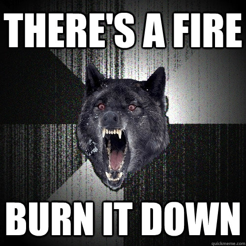 there's a fire burn it down  Insanity Wolf