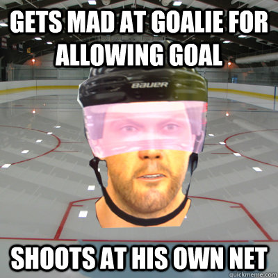 Gets mad at goalie for allowing goal Shoots at his own net - Gets mad at goalie for allowing goal Shoots at his own net  Scumbag EASHL Playah