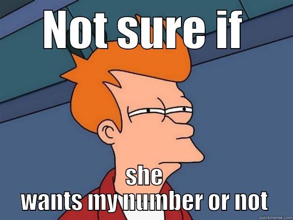 NOT SURE IF SHE WANTS MY NUMBER OR NOT Futurama Fry