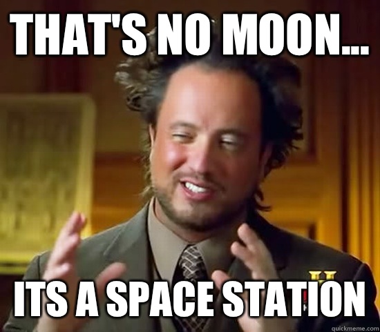 That's no moon... Its a Space Station   Ancient Aliens
