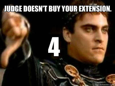 Judge doesn't buy your extension. 4  Downvoting Roman