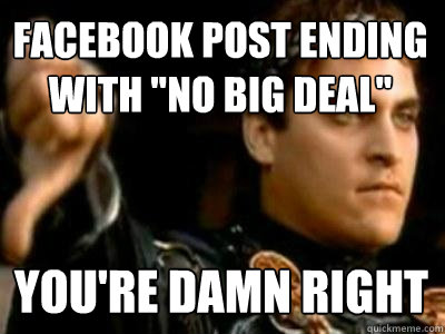 Facebook post ending with 