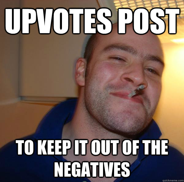 Upvotes post to keep it out of the negatives - Upvotes post to keep it out of the negatives  Misc