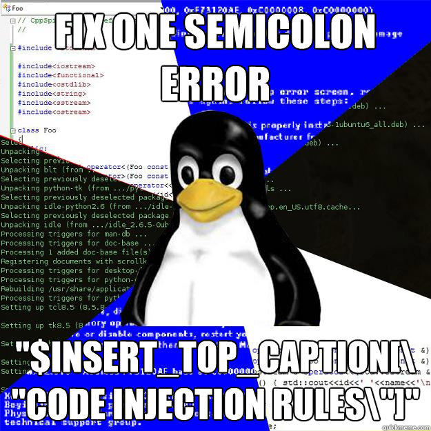 Fix one semicolon error 