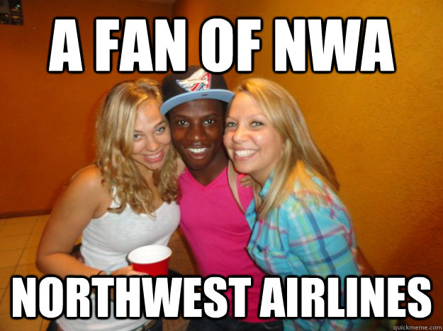 A fan of NWA Northwest Airlines  Racially Confused Black Guy