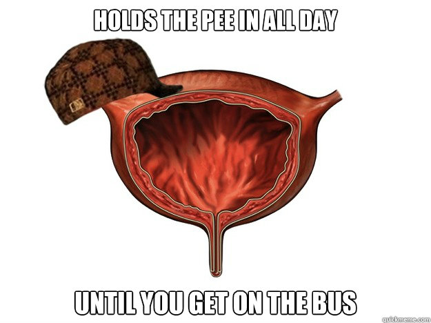 Holds the pee in all day until you get on the bus  Scumbag Bladder