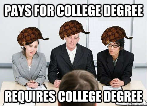 Pays for College Degree Requires College Degree  Scumbag Employer