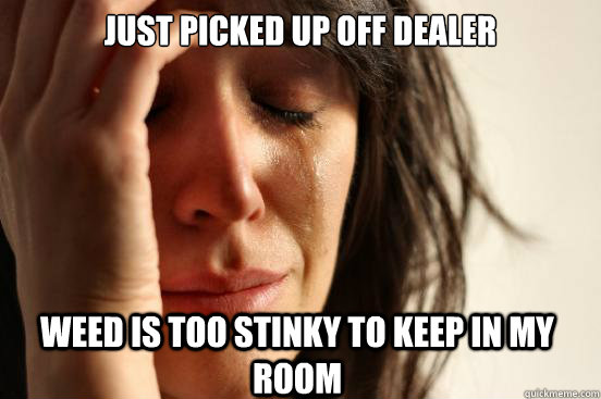 Just picked up off dealer weed is too stinky to keep in my room  First World Problems