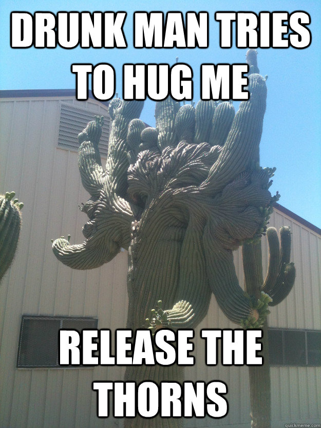 Drunk man tries to hug me release the thorns  Ruthless Cactus