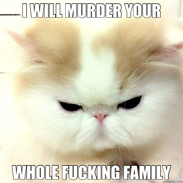I WILL MURDER YOUR WHOLE FUCKING FAMILY  