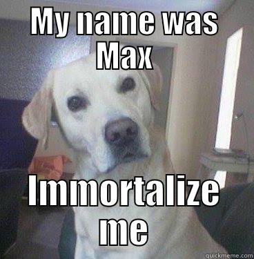 MY NAME WAS MAX IMMORTALIZE ME Misc