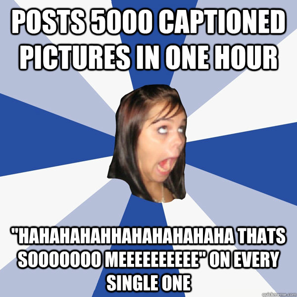 posts 5000 captioned pictures in one hour 