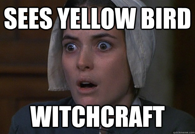 Sees yellow bird Witchcraft  The Crucible