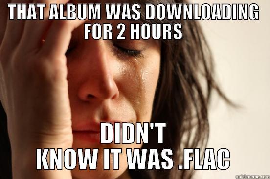 THAT ALBUM WAS DOWNLOADING FOR 2 HOURS DIDN'T KNOW IT WAS .FLAC First World Problems