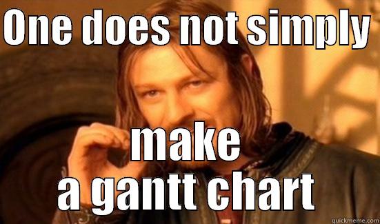 ONE DOES NOT SIMPLY  MAKE A GANTT CHART Boromir