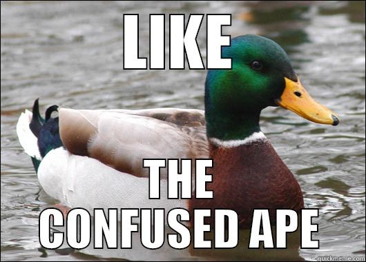 LIKE THE CONFUSED APE Actual Advice Mallard