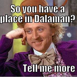  SO YOU HAVE A PLACE IN DALAMAN?                                                                                                                                                                                              TELL ME MORE Condescending Wonka