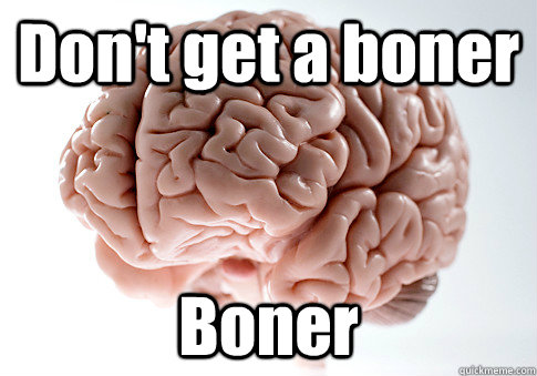 Don't get a boner Boner  Scumbag Brain