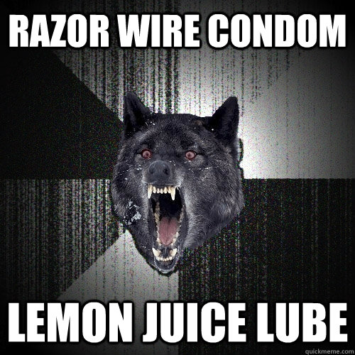 Razor Wire condom Lemon juice lube  Insanity Wolf