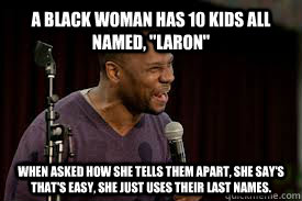 A black woman has 10 kids all named, 