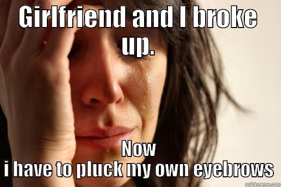 GIRLFRIEND AND I BROKE UP. NOW I HAVE TO PLUCK MY OWN EYEBROWS First World Problems