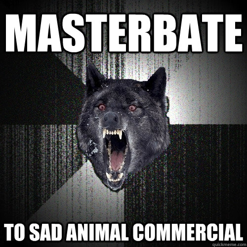 MASTERBATE TO SAD ANIMAL COMMERCIAL  Insanity Wolf