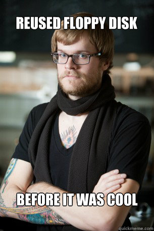reused floppy disk before it was cool  Hipster Barista