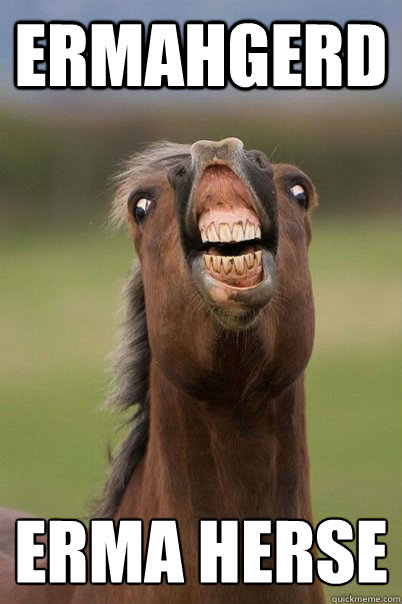 ermahgerd erma herse
 - ermahgerd erma herse
  Derp Horse