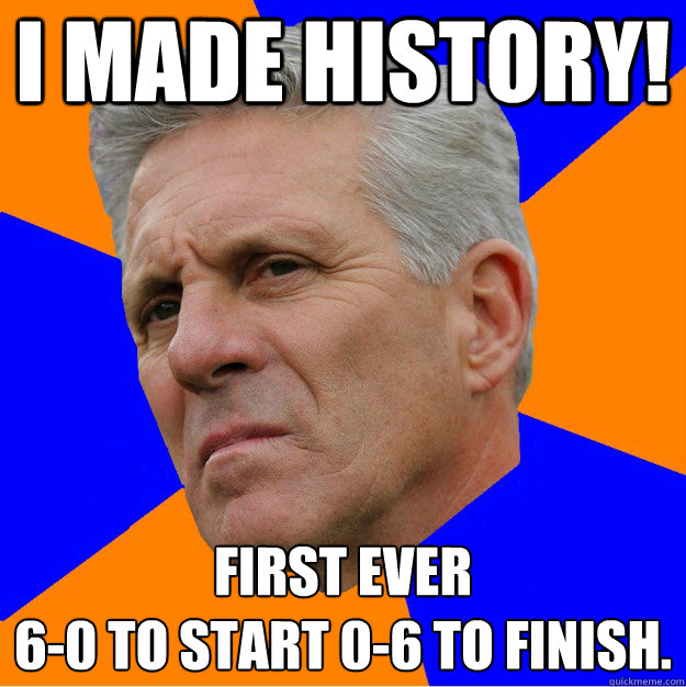 I made history! First ever
6-0 to start 0-6 to finish. - I made history! First ever
6-0 to start 0-6 to finish.  Uninformed Zook