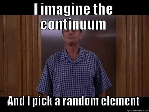 I IMAGINE THE CONTINUUM AND I PICK A RANDOM ELEMENT Misc