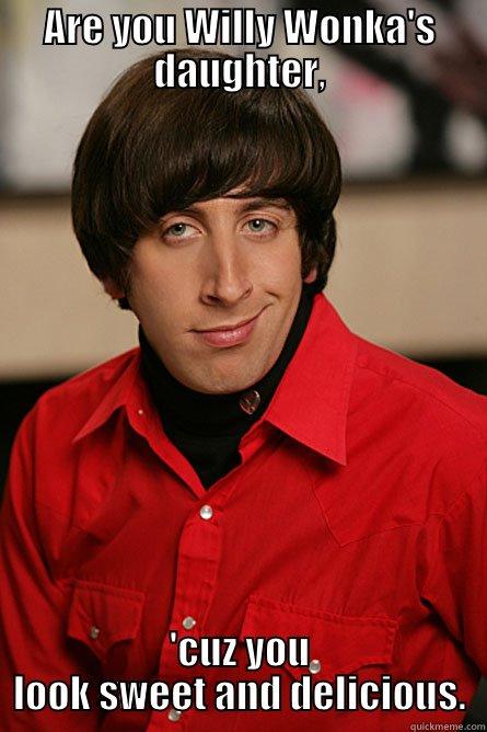 ARE YOU WILLY WONKA'S DAUGHTER, 'CUZ YOU LOOK SWEET AND DELICIOUS. Pickup Line Scientist