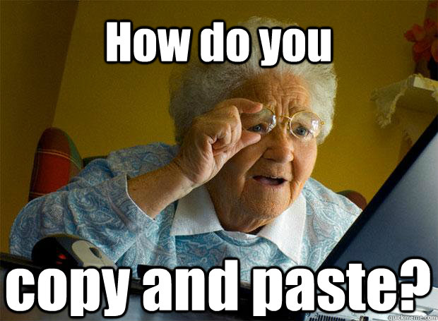 How do you  copy and paste?  Grandma finds the Internet