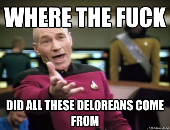 where the fuck did all these deloreans come from  Annoyed Picard HD