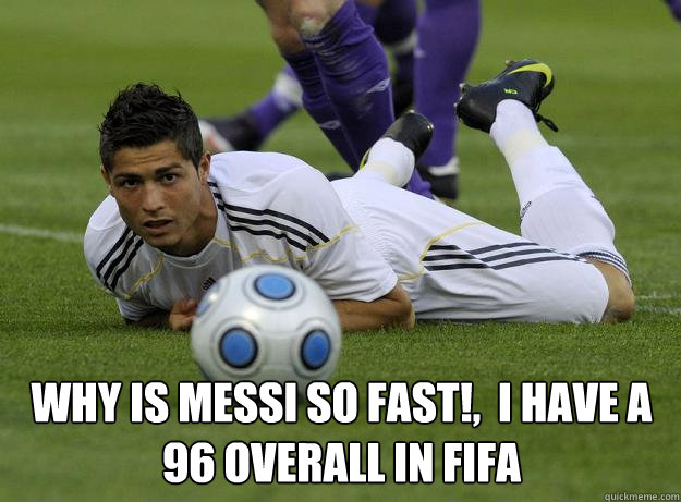   Why is messi so FAST!,  I have a 96 overall in fifa -   Why is messi so FAST!,  I have a 96 overall in fifa  Fouled soccer player