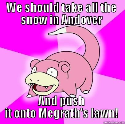 WE SHOULD TAKE ALL THE SNOW IN ANDOVER AND PUSH IT ONTO MCGRATH'S LAWN! Slowpoke