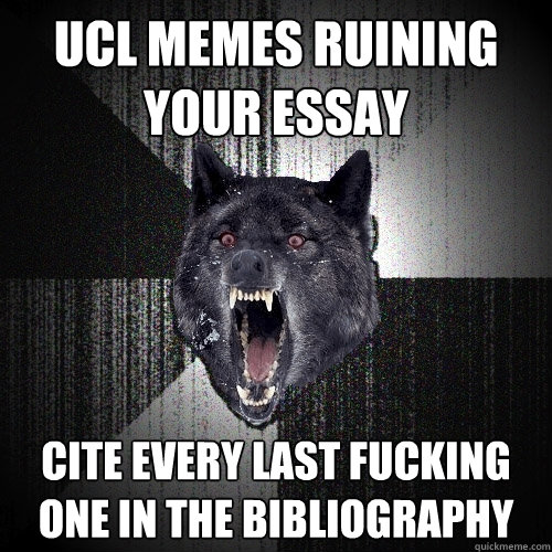 Ucl memes ruining your essay cite every last fucking one in the bibliography  Insanity Wolf