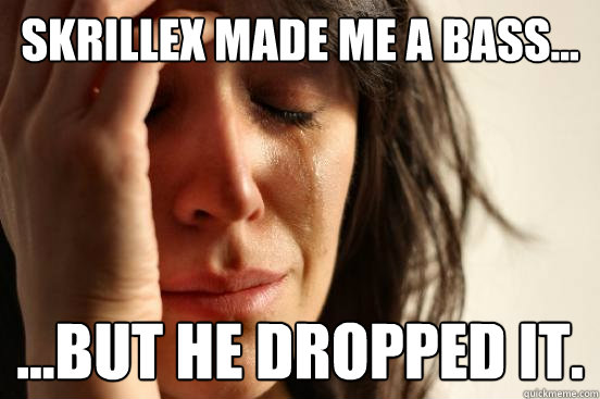 skrillex made me a bass... ...but he dropped it.  First World Problems
