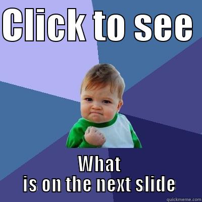 CLICK TO SEE  WHAT IS ON THE NEXT SLIDE Success Kid