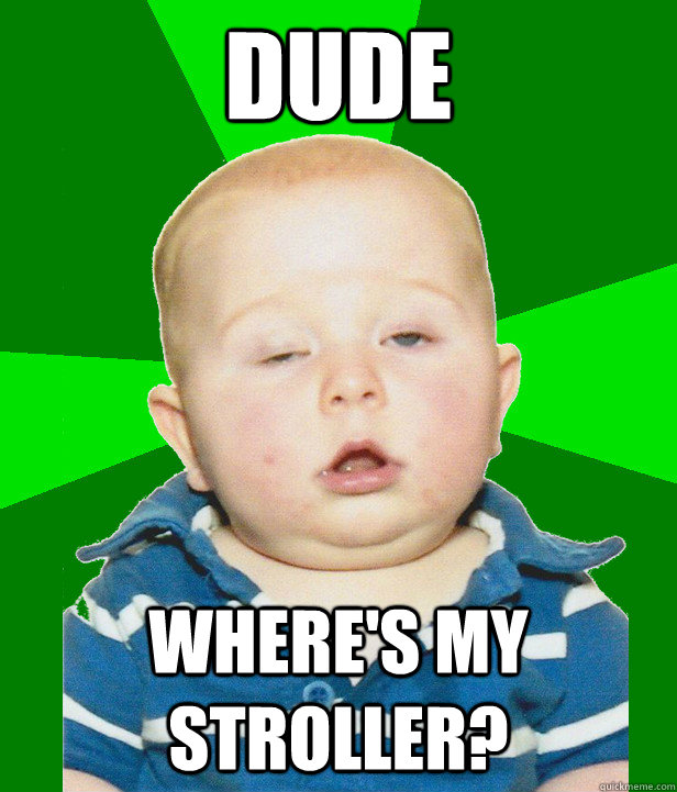 dude where's my stroller?  Stoned Baby