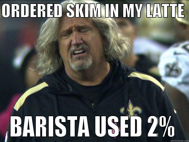 Discontent Rob Ryan - ORDERED SKIM IN MY LATTE  BARISTA USED 2% Misc