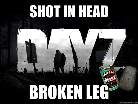 SHOT IN HEAD BROKEN LEG  DAYZ