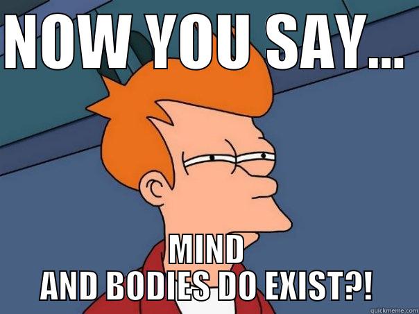 NOW YOU SAY...  MIND AND BODIES DO EXIST?! Futurama Fry