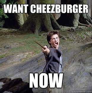 want cheezburger now  Pissed off Harry
