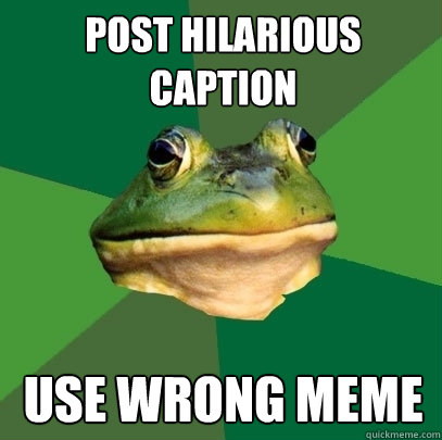 post hilarious caption use wrong meme  Foul Bachelor Frog