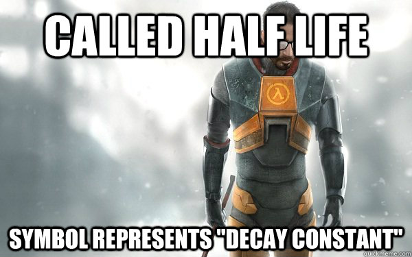 Called half life Symbol represents 