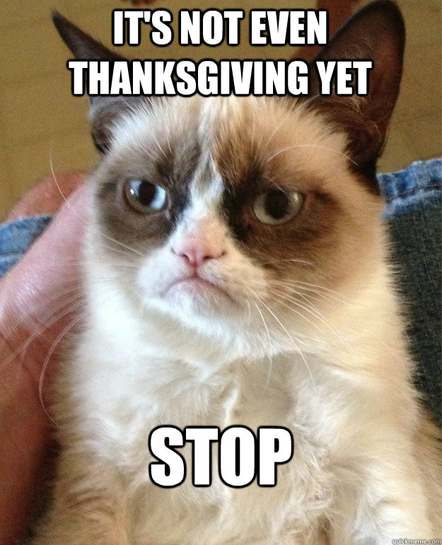 It's not even Thanksgiving yet STOP - It's not even Thanksgiving yet STOP  Grumpy Cat