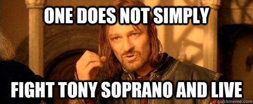 One does not simply fight tony soprano and live  One Does Not Simply