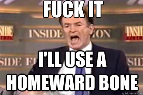 fuck it I'll use a homeward bone  Fuck It Bill OReilly