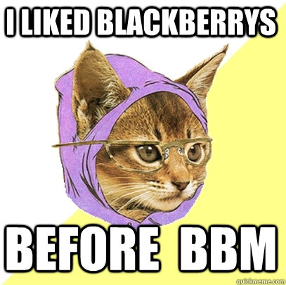 i liked blackberrys before  bbm  Hipster Kitty